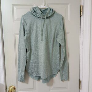 Reebok Women's Large Pullover Green Thumbholes Athletic Hoodie (JC)